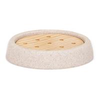 Zeepschaal Andrea House Essenhout Zandsteen (Ø 10,5 x 2 cm)