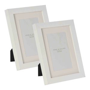 2x Stuks Kunststof fotolijsten geschikt voor een foto van 10 x 15 cm - Fotolijsten