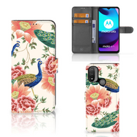 Telefoonhoesje met Pasjes voor Motorola Moto E20 | E30 | E40 Pink Peacock - thumbnail