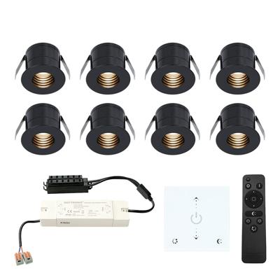 Set van 8 Betty LED Mini Inbouwspots met Trafo en Muurdimmer - 12 Volt 3 Watt 140 lumen - Dimbaar - Plat 37mm - 2700K - IP44 waterdicht - Zwart Set van 8 Betty LED Mini Inbouwspots met Trafo en Muurdimmer - 12 Volt 3 Watt 140 lumen - Dimbaar - Plat 37mm - 2700K - IP44 waterdicht - Zwart