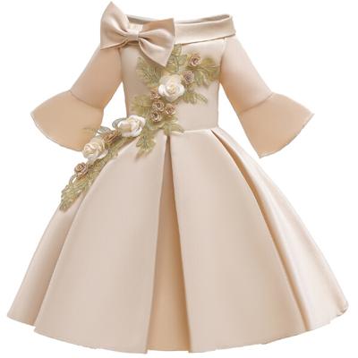 Meisjes Europese stijl geborduurde jurk prom jurk grootte: 140cm (Champagne)