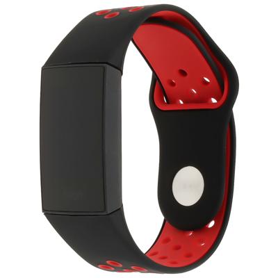 Fitbit Charge 3 & 4 Dubbel Sport Band - Zwart Rood Fitbit Charge 3 & 4 Dubbel Sport Band - Zwart Rood