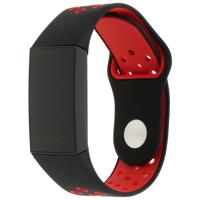 Fitbit Charge 3 & 4 Dubbel Sport Band - Zwart Rood Fitbit Charge 3 & 4 Dubbel Sport Band - Zwart Rood