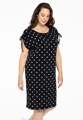 Yoek Dress shoulderstring DOTS | Zwart | Maat 54/56