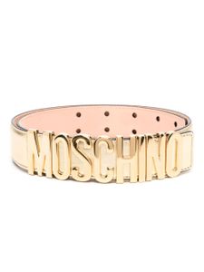 Moschino ceinture en cuir à logo - Or