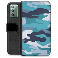 Samsung Galaxy Note20 Premium Portemonnee Hoesje - Blauw Camouflage