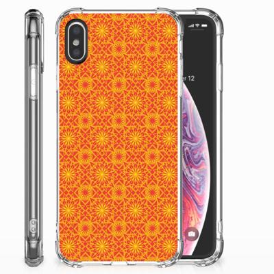Apple iPhone X | Xs Doorzichtige Silicone Hoesje Batik Oranje