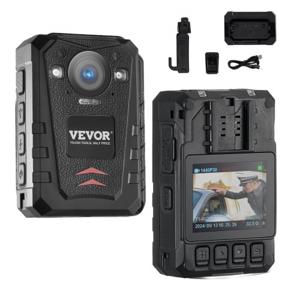 VEVOR 1440P Politie Lichaamscamera 64G Body Cam 3500mAh Batterij Nachtzicht GPS