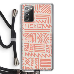 Marrakech Pink: Samsung Galaxy Note 20 / Note 20 5G Transparant Hoesje met koord