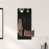 Wandgemonteerde kapstok met plank Zwart eiken 90 x 40 x 10 cm