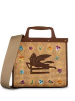 ETRO sac cabas médium Love en raphia - Tons neutres