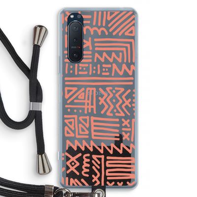 Marrakech Pink: Sony Xperia 5 II Transparant Hoesje met koord