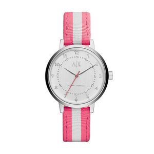 Horlogeband Armani Exchange AX5364 Leder/Textiel Roze 16mm