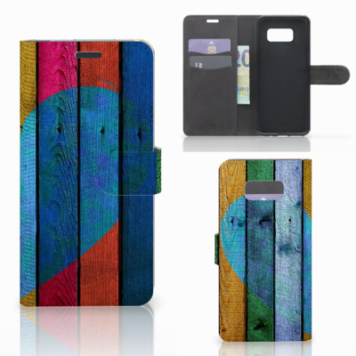 Samsung Galaxy S8 Plus | Book Style Case | Wood Heart - Cadeau voor je Vriend