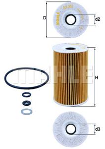 Oliefilter MAHLE, Diameter (mm)65mm, u.a. für Hyundai, KIA