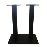 Stalen bistro tafelpoot dubbele staander zwart vierkant koker 8 bij 8 cm en hoogte 71 cm