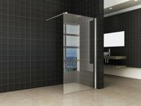 Wiesbaden inloopdouche met RVS profiel 100x200 cm - 10mm NANO glas