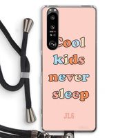 Cool Kids Never Sleep: Sony Xperia 1 III Transparant Hoesje met koord