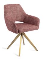 Jesper Home Draaibare Eetkamerstoel 'Yanai' Turn Gold, kleur Berry Bars