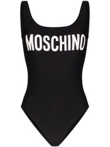 Moschino maillot de bain à logo imprimé - Noir