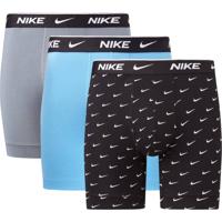 Nike Everyday Cotton Boxershort Brief 3-Pack Blauw Grijs Zwart