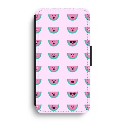 Smiley watermeloenprint: iPhone XR Flip Hoesje