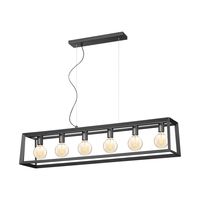 Light depot - hanglamp Dito recht 6L - zwart - Outlet