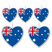 5-delige hou van Australie versiering set hartjes van 14 cm en 28 cm - thumbnail