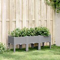 VidaXL Plantenbak met poten 120x40x42 cm polypropeen lichtgrijs