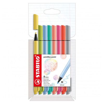 Stabilo pointmax fineliners pastel, 8st.