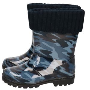 Kleuter/kinder regenlaarzen - blauw - camouflage print met voering - Rubberen laarzen