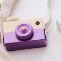Schattig Nordic opknoping houten camera speelgoed voor kinderen (paars)