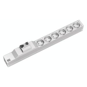 Bachmann 333.408 19 inch Stekkerdoos voor patchkast 1 HE Apparaatcontactdoos C13 10A Zwart, Aluminium-zilver