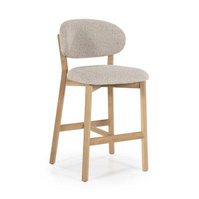 Eleonora Barstoel 'Mikky' kleur Taupe/Naturel (zithoogte 69cm)