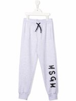 MSGM Kids pantalon de jogging à logo imprimé - Gris
