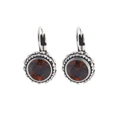 Biba Hang Oorbellen met Klaphaak en Swarovski Steentje Sm. Topaz