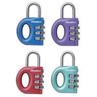 Masterlock 32mm - zinc body - 17mm chrome plated steel shackle, 4mm diam. - 3-dig - 633EURD