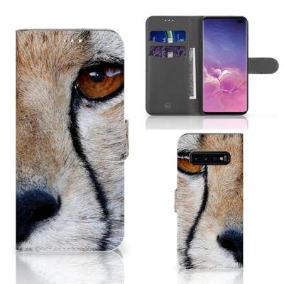 Samsung Galaxy S10 Plus | Telefoonhoesje | Met pasjeshouder | Cheetah