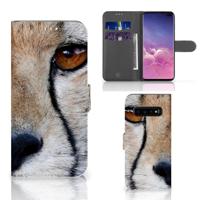 Samsung Galaxy S10 Plus | Telefoonhoesje | Met pasjeshouder | Cheetah