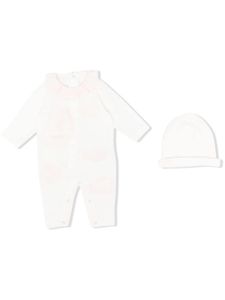 Roberto Cavalli Junior trousseau de naissance imprimé à volants - Blanc