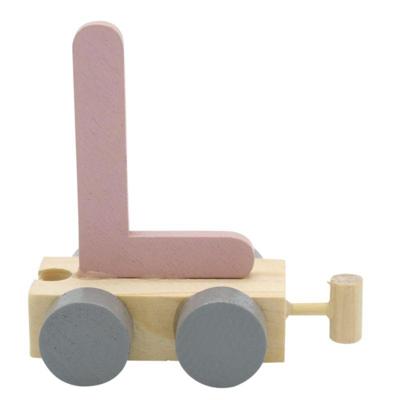 JeP kids houten treinletter L-roze