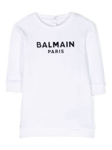 Balmain Kids robe-sweat à logo imprimé - Blanc