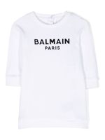 Balmain Kids robe-sweat à logo imprimé - Blanc