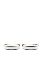 Ann Demeulemeester X Serax lot de deux assiettes Dé en porcelaine - Blanc