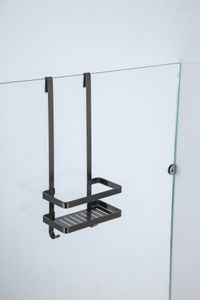 Doucherek SaniClear Iron | Aan douchewand | 52x23x12 cm | Messing | Rechthoek | Verouderd ijzer - Gunmetal