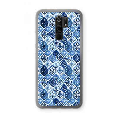 Blauw motief: Xiaomi Redmi 9 Transparant Hoesje