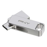 USB stick PNY PFDI64GDULINKTYCG Zilverkleurig Staal 64 GB