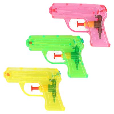 Grafix Waterpistooltje/waterpistool - 3x - klein model - 11 cm - blauw/roze/groen Grafix Waterpistooltje/waterpistool - 3x - klein model - 11 cm - blauw/roze/groen