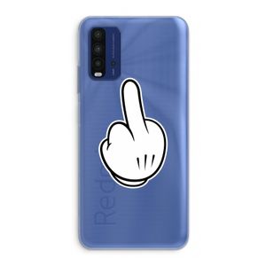 Middle finger black: Xiaomi Redmi 9T Transparant Hoesje