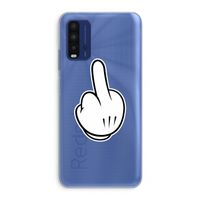 Middle finger black: Xiaomi Redmi 9T Transparant Hoesje